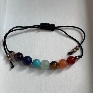 Adjustable Seven-Chakra Beaded Bracelet - Multicolor